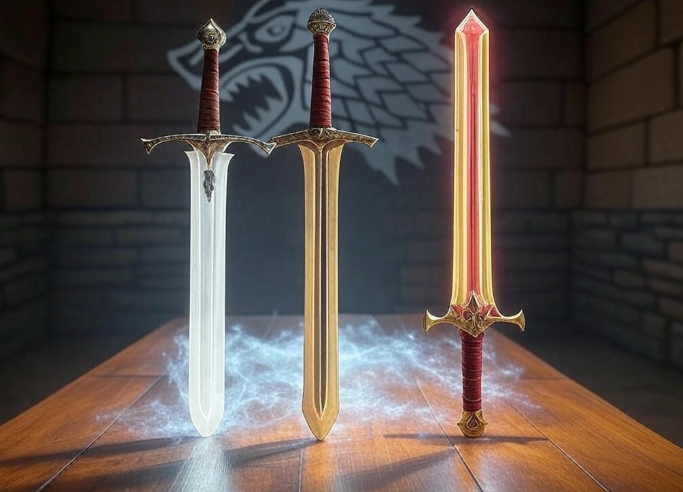 Three magical swords table