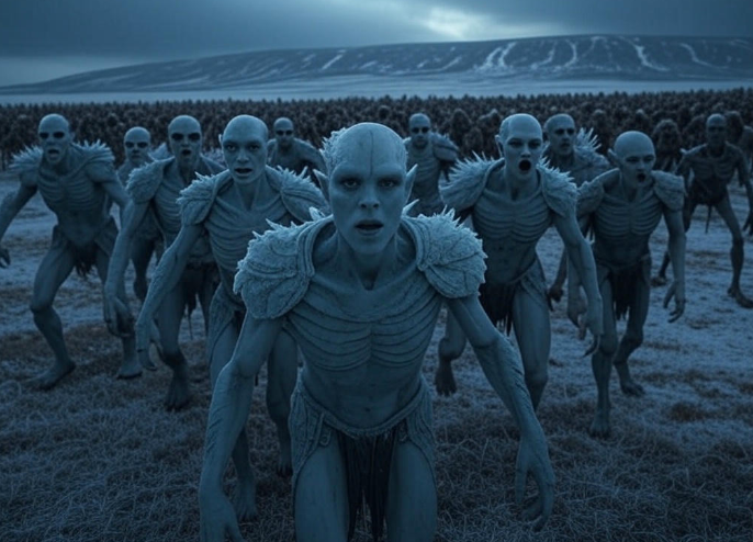 Frozen army advancing forward