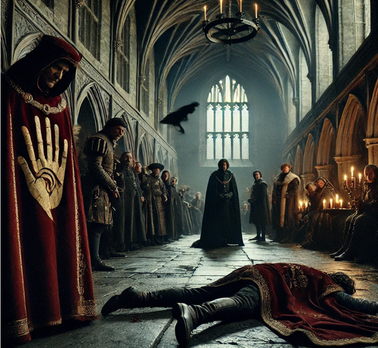 Medieval hall dramatic scene