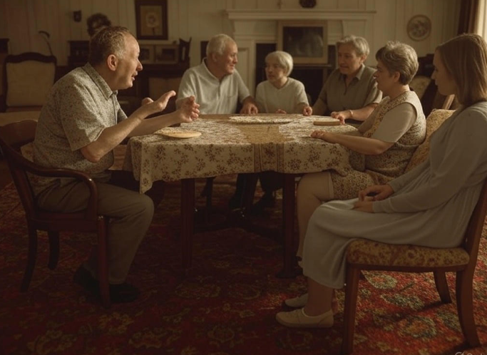 Family gathering table discussion
