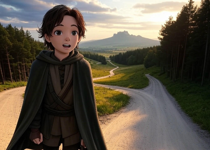 Young adventurer forked path
