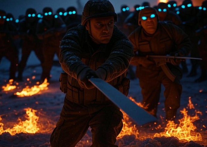 Soldiers fight wights with fire