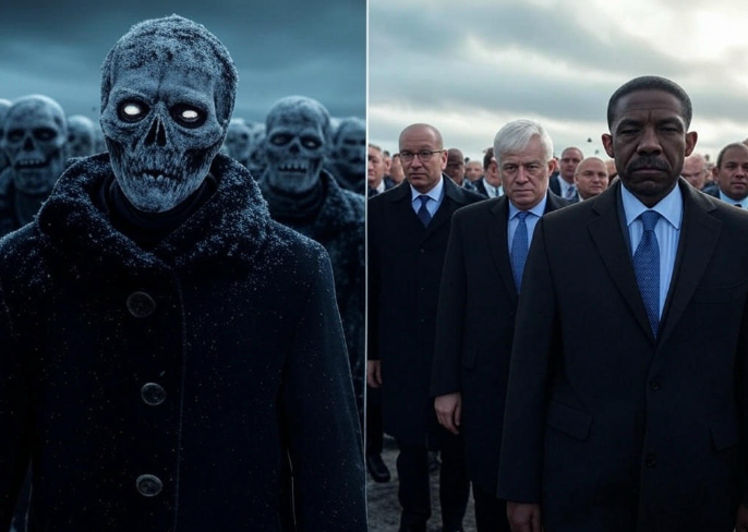 Undead versus suited men