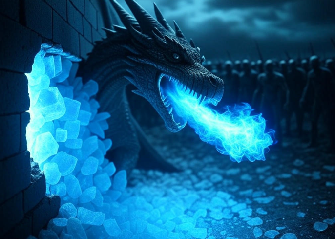 Ice dragon blue fire