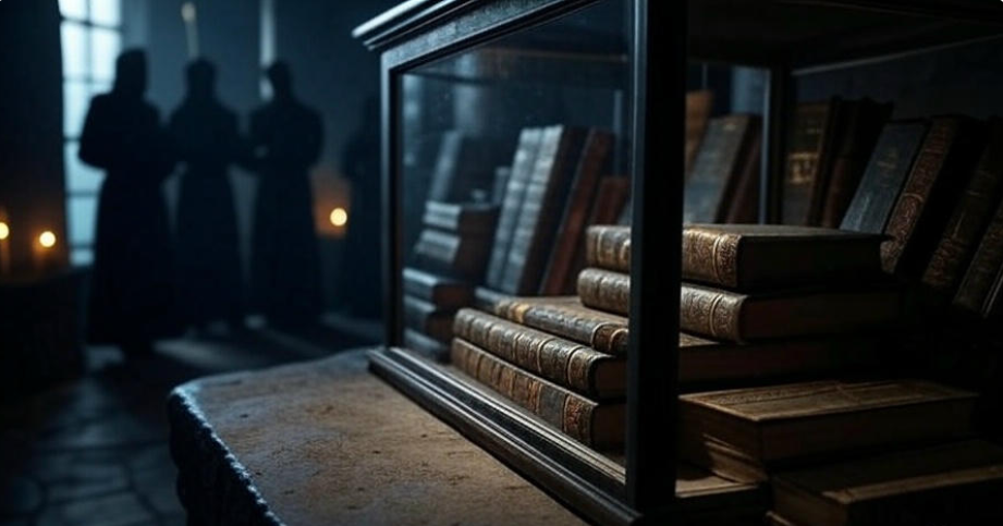 Shadowy figures ancient books