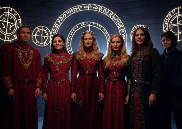 Group in medieval attire