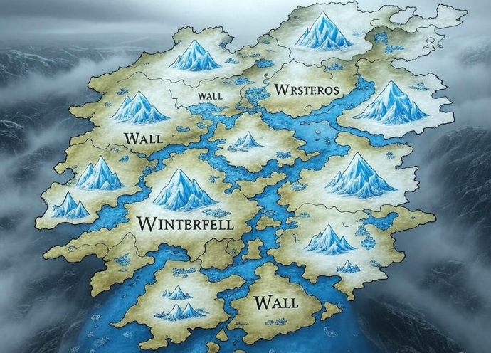 Frosty map of Westeros