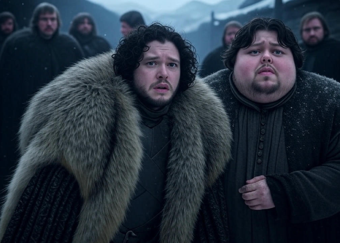 Two men in fur coats