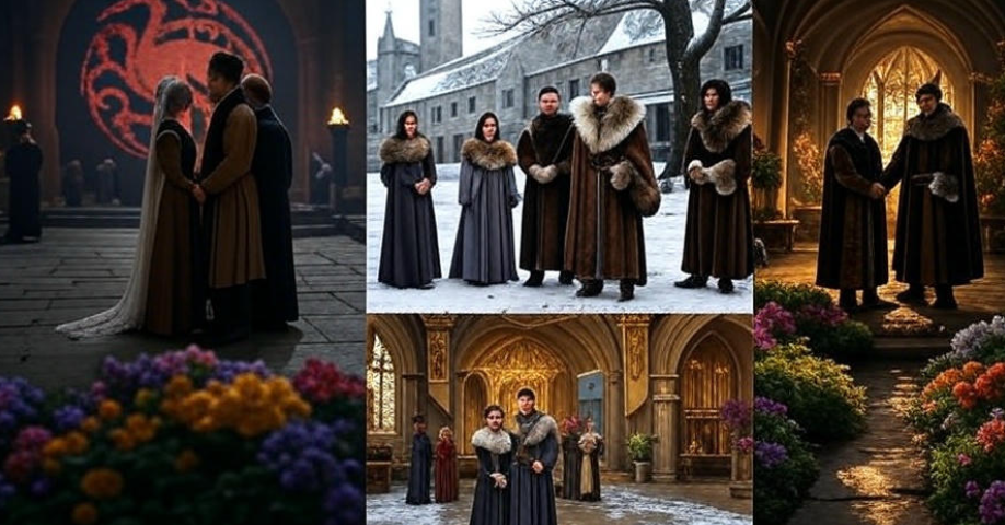 Majestic medieval wedding scenes