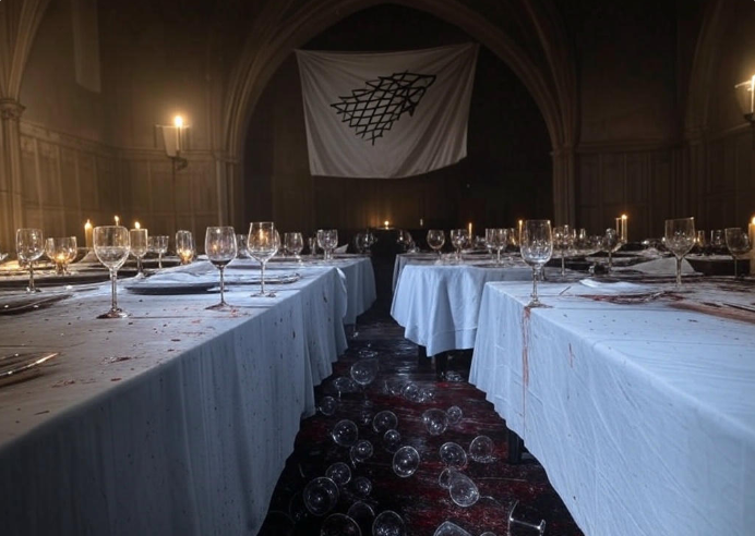 Banquet hall bloody aftermath