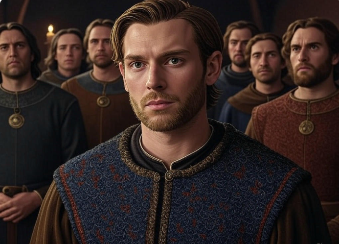 Medieval noblemen group portrait