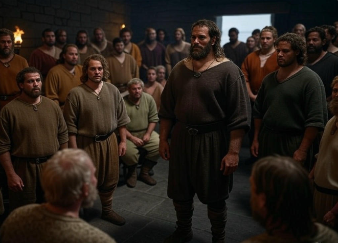 Medieval gathering stone room