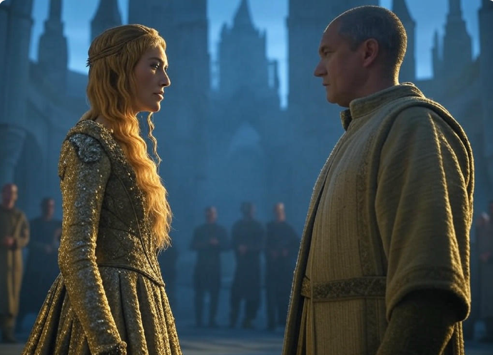Medieval royalty castle meeting