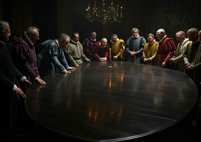 Men around round table