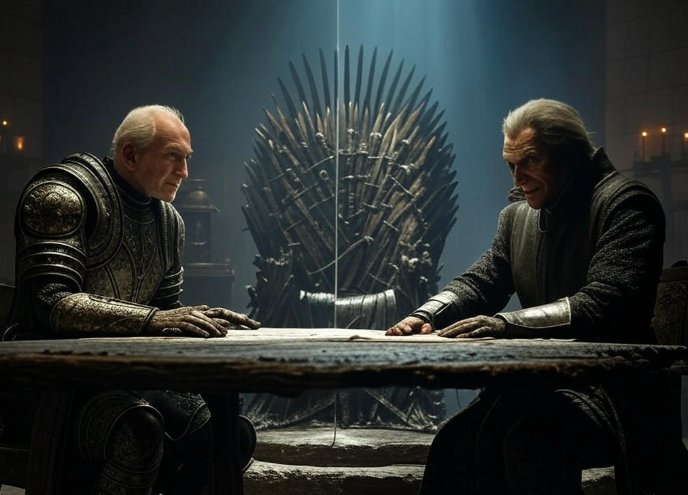 Knights meeting iron throne