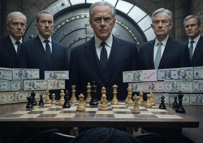 Suited men chess vault