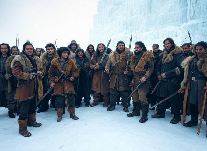 Warriors near ice wall