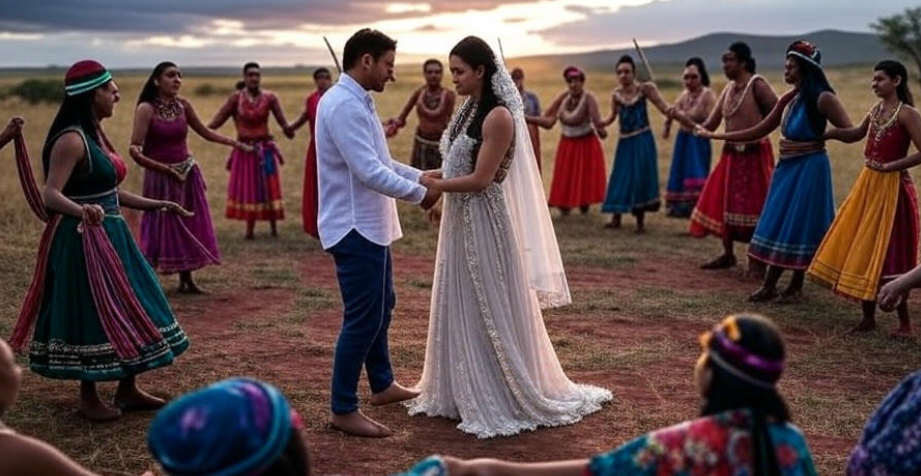 Couple weds with dancers
