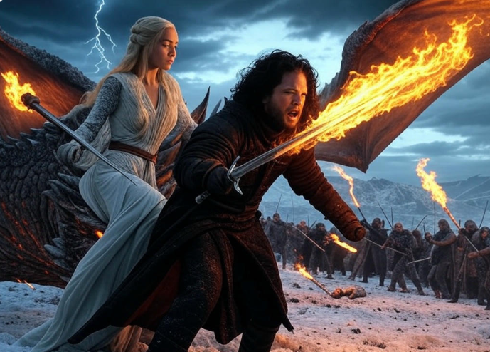 Dragon riders fiery battle