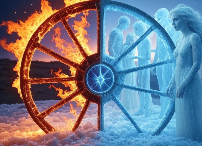 Fire ice wheel figures
