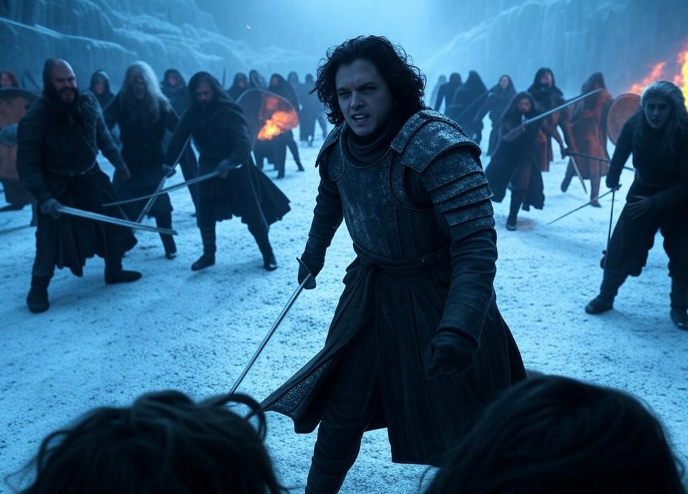 Warriors battle icy terrain