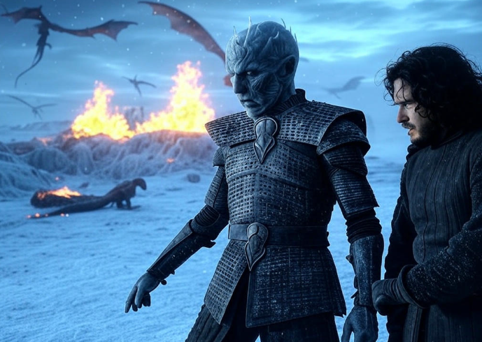Night King Jon Snow dragons fire