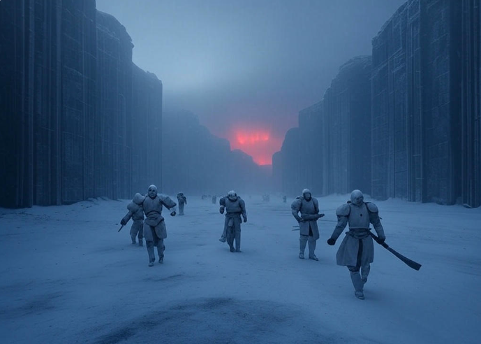 Stormtroopers in snowy canyon
