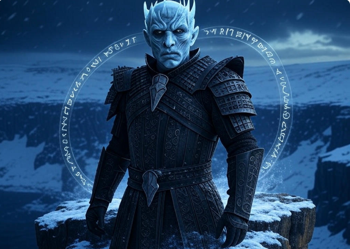Icy armored king standing