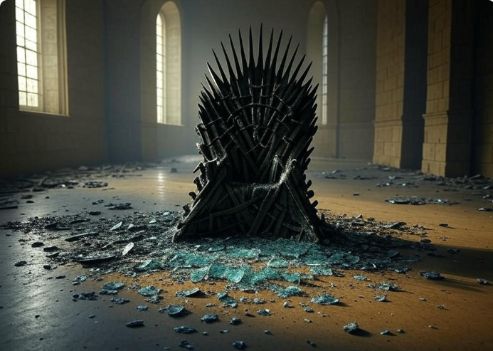 Iron Throne with debris