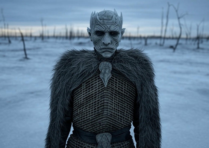 Night King fur cloak snow