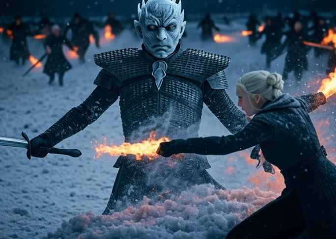 Icy warrior versus fire