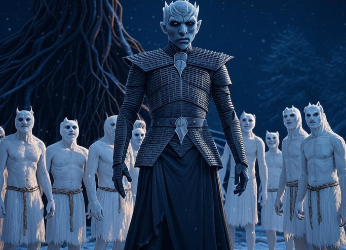 Dark forest icy warrior figures