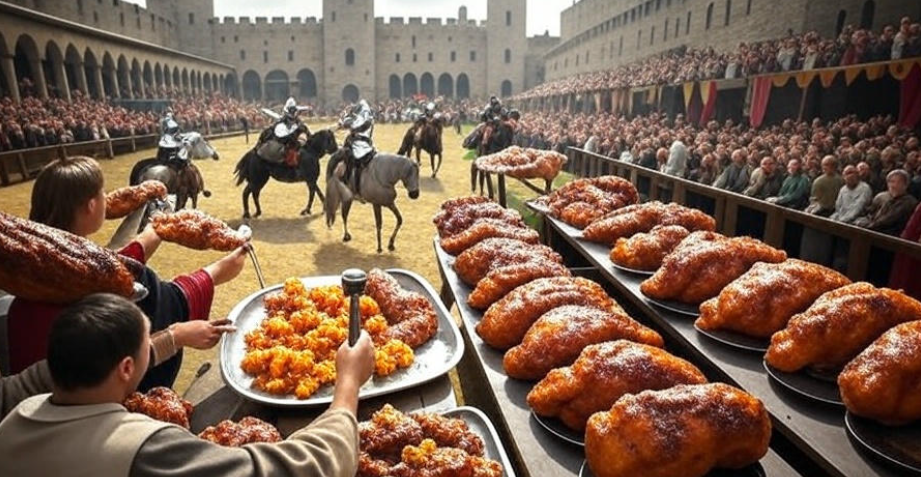 Medieval joust with feast
