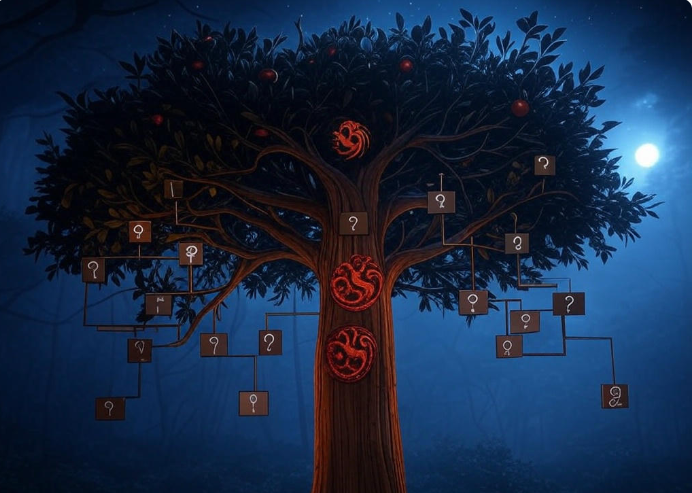 Mystical tree with symbols