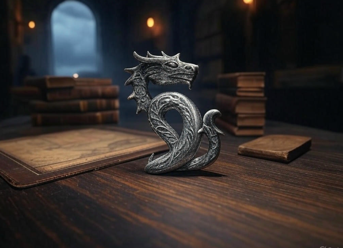 Dragon figurine on table