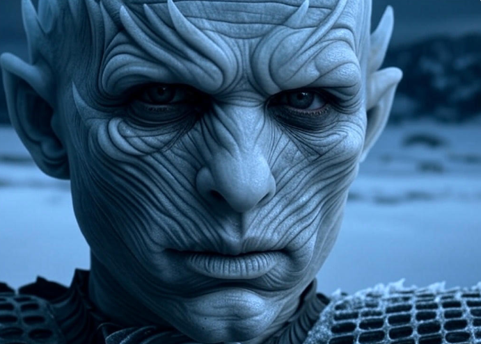 Frosty face in armor