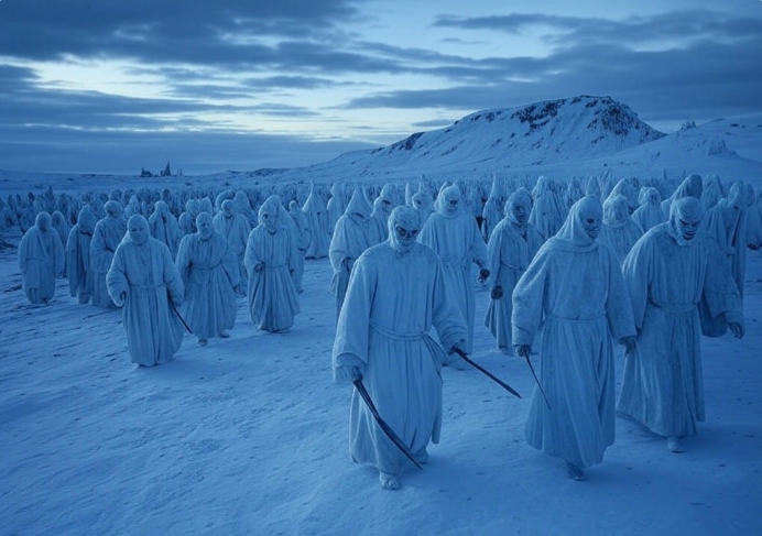 Army of White Walkers snow