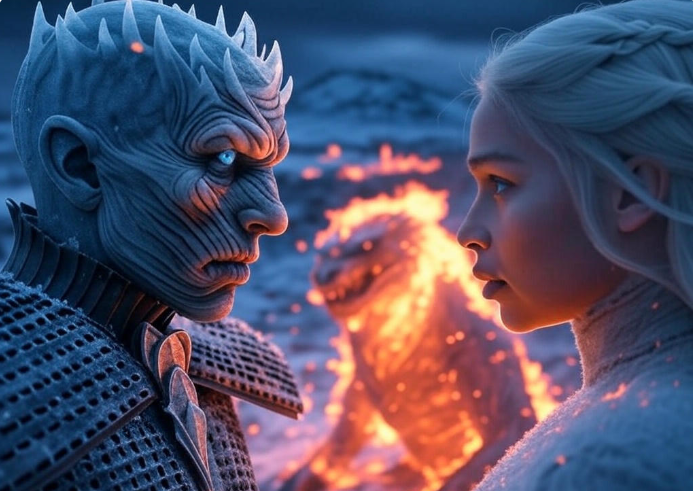 Night King Daenerys dragons fire
