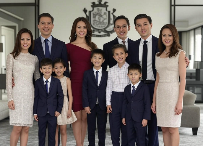 Family in formal attire