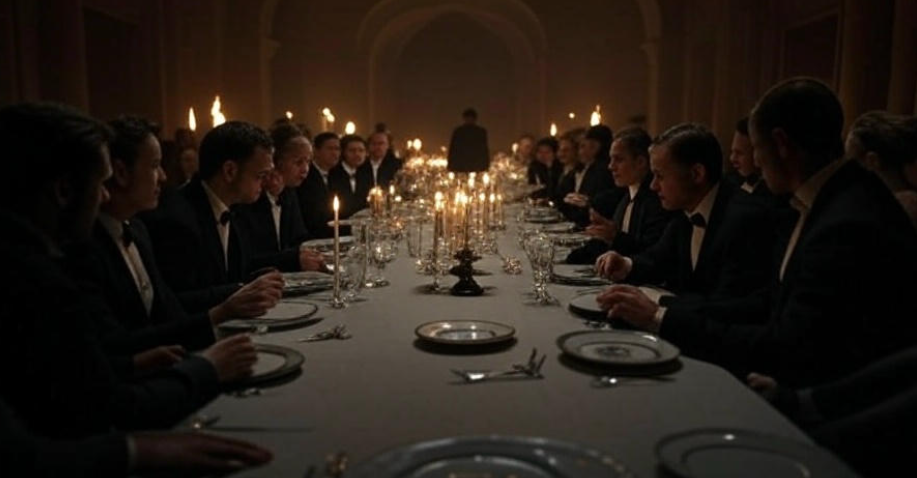 Formal candlelit dinner gathering