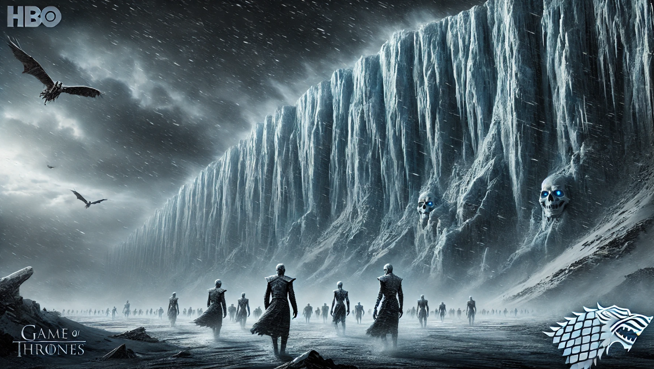Icy wall with figures