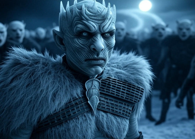 Icy leader night scene