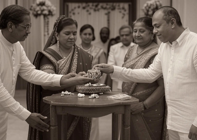 Ceremony exchange traditional gifts
