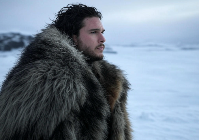 Man in snowy furs