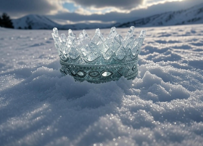 Ice crown in snow

