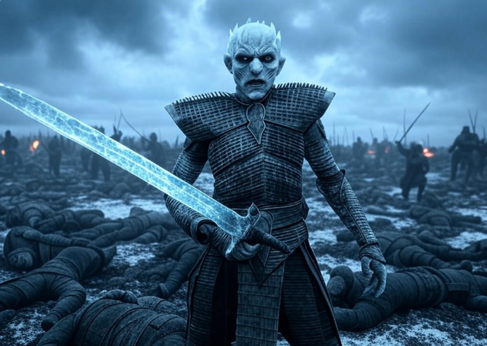 Night King icy sword battlefield