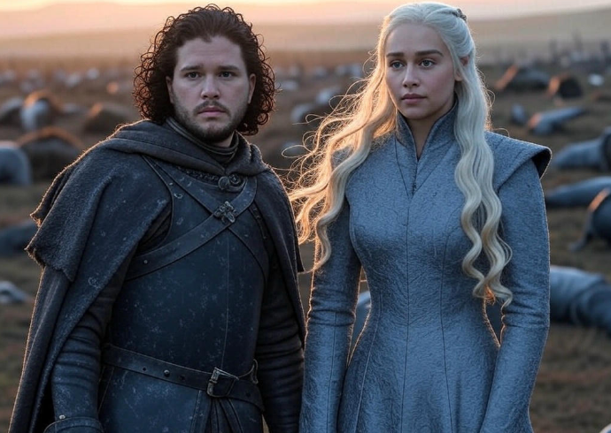 Armored man with woman
