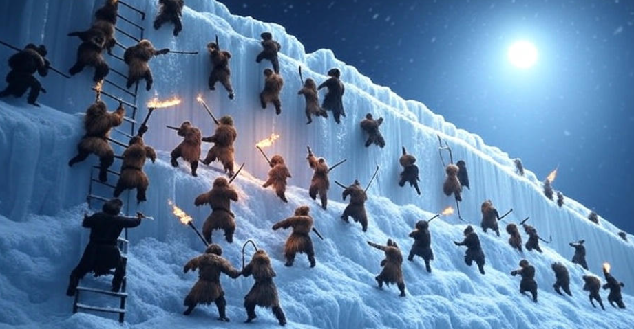 Wildlings attack icy wall