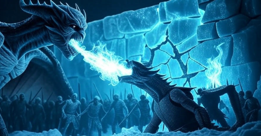 Undead dragon shatters wall
