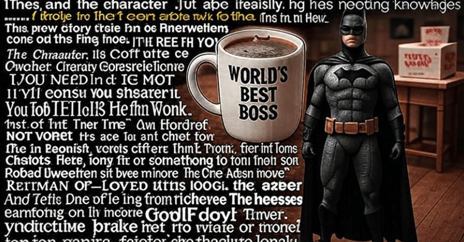 Collage of famous minor character quotes from movies and TV shows, featuring a shrimp box, Batman logo, 'World's Best Boss' coffee mug for The Office, and creative fun typography, 